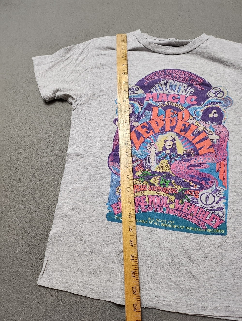 LED ZEPPELIN Colourful Electric Magic Black Vintage Rock Band Tee T-Shirt Sz S - Picture 5 of 6